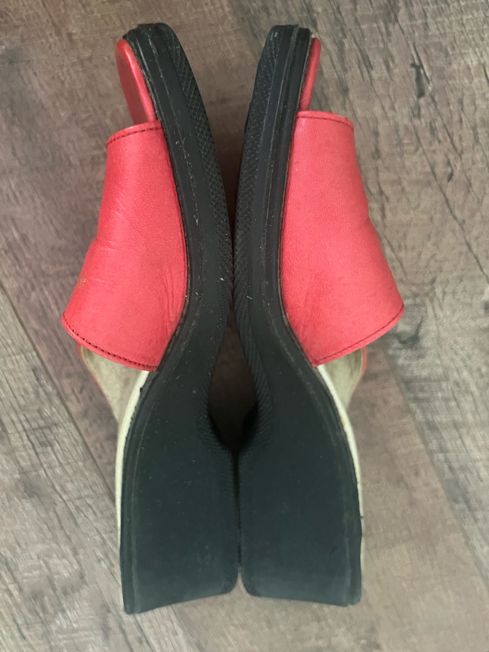 ROMIKA Red Leather Slip On Wedge Sandals Leather Insoles
2" Heel Sz 38 US 7.5 - Picture 8 of 8
